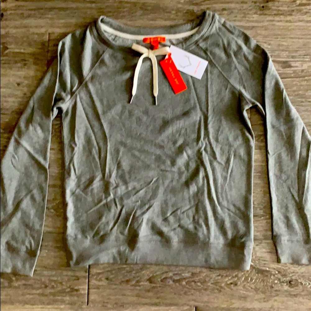 NWT Joe Fresh gray sweatshirt drawstring neck sz S